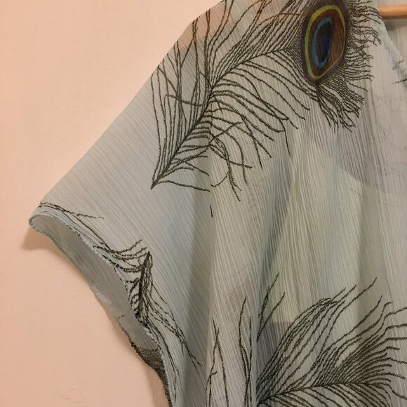 Cactus Peacock Art Deco Inspired Beach Cover - Picture 6 of 16